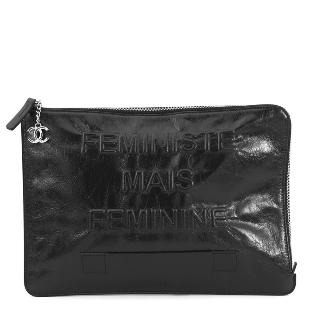 Chanel clutch bag, Coco mark, leather, CHANEL handbag, sale item, black, hand...